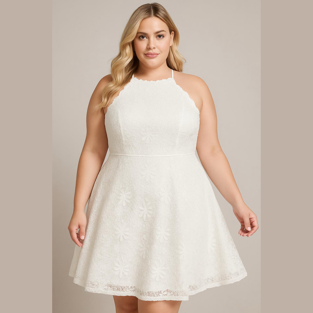 Fortune + Ivy Chandler Lace Scalloped Dress